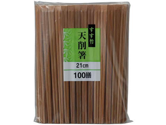 大和物産 すす竹天削箸21cm 100膳 10876
