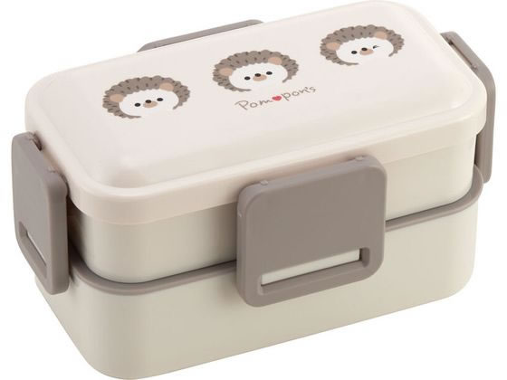 スケーター 抗菌2段ふわっと弁当箱 PomponHネズミ 600ml