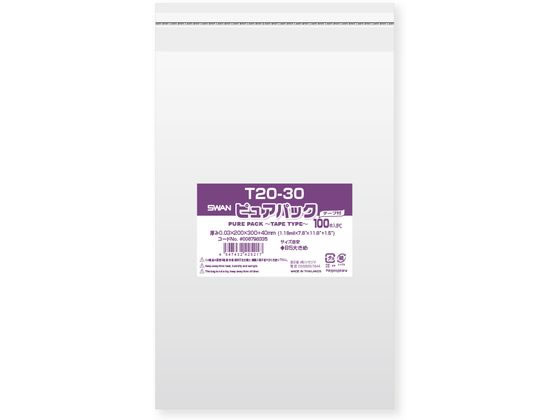 スワン OPP袋 ピュアパック T 20-30 100枚 006798335 スワン OPP袋 ピュアパック T 20-30 100枚 006798335