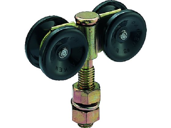 ●型番：3-4WH-N●耐荷重（kg／個）：60 ●適用レール：3号 ●品名：ドアハンガー用複車N型 ●A（mm）：50 ●B（mm）：36．0 ●D（mm）：66 ●K（mm）：57 ●L（インチ）