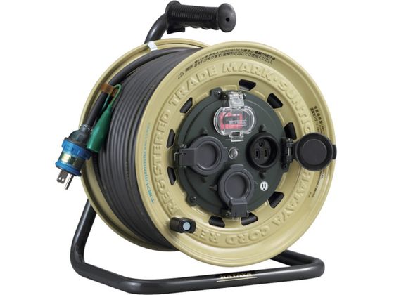 ハタヤ 屋外用 サンタイガーレインボーリール 単相100V 50m アース・ブレーカー付 BX-501K ハタヤ 屋外用 サンタイガーレインボーリール 単相100V 50m アース・ブレーカー付 BX-501K