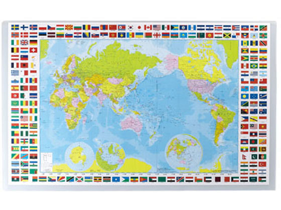 シヤチハタ 学習マットS 世界地図 平入り DMS-M