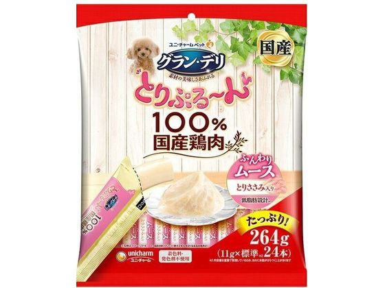 ユニ・チャーム グラン・デリ とりぷる〜んムース ささみ 11g×24本 ユニ・チャーム グラン・デリ とりぷる〜んムース ささみ 11g×24本