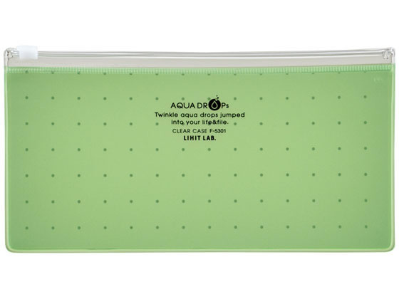 リヒトラブ AQUA DROPs クリヤーケース PEN(通帳) 黄緑 5枚