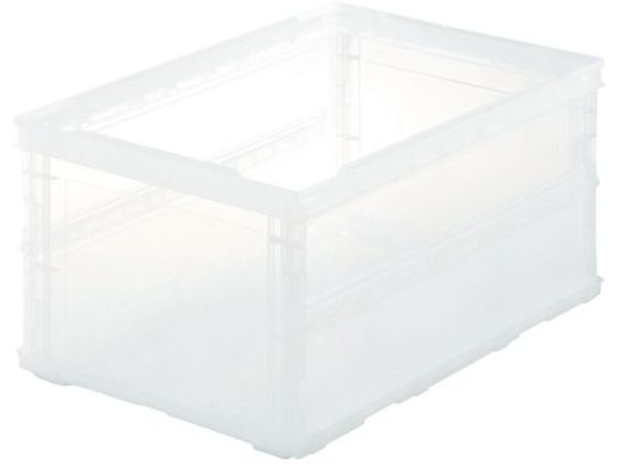 TRUSCO 薄型折りたたみコンテナスケルコン 40L 透明 TSK-O40B