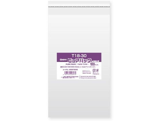 スワン OPP袋 ピュアパック T 18-30 100枚 006798369
