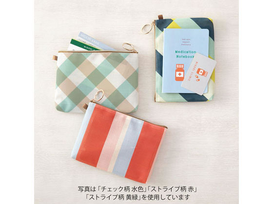 ミドリ ポーチ A6 メッシュ チェック柄 水色 3冊 が2 449円 ココデカウ