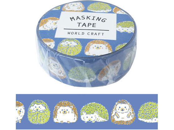 ワールドクラフト マスキングテープ アニマル hedgehog 15mm×7m 4個