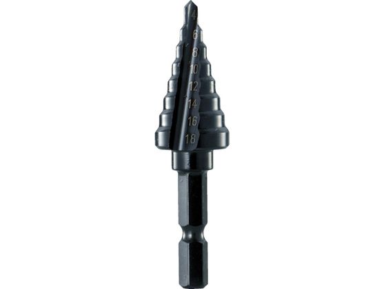 TRUSCO 六角軸ステップドリル 2枚刃黒染め表面処理 6〜18mm NMS-18 TRUSCO 六角軸ステップドリル 2枚刃黒染め表面処理 6〜18mm NMS-18