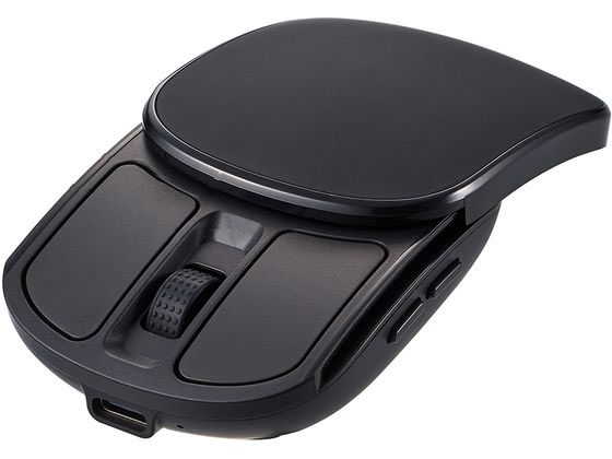 ナカバヤシ 無線充電スライド静音5ボタンBlueLEDマウス ブラック