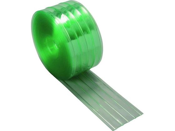 TRUSCO ストリップ型リブ付間仕切シート静電 透明2×200×30M