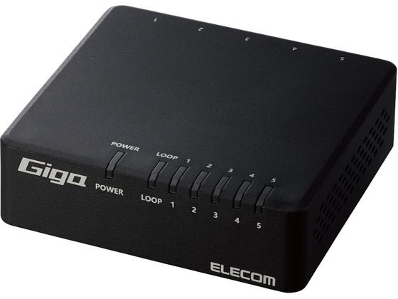 エレコム スイッチングハブ 5ポート AC電源 黒 1個 EHC-G05PA4-JB