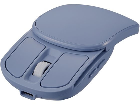 ナカバヤシ 無線充電スライド静音5ボタンBlueLEDマウス ブルー