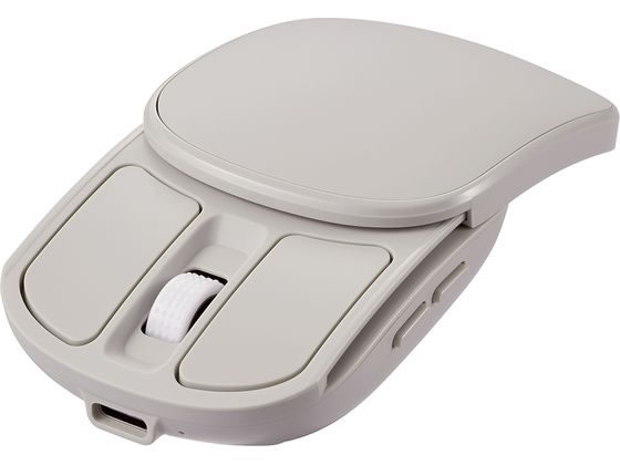 ナカバヤシ 無線充電スライド静音5ボタンBlueLEDマウス グレージュ