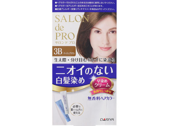 ダリヤ サロンドプロ 無香料ヘアカラー 早染めクリーム3B ベージュブラウン