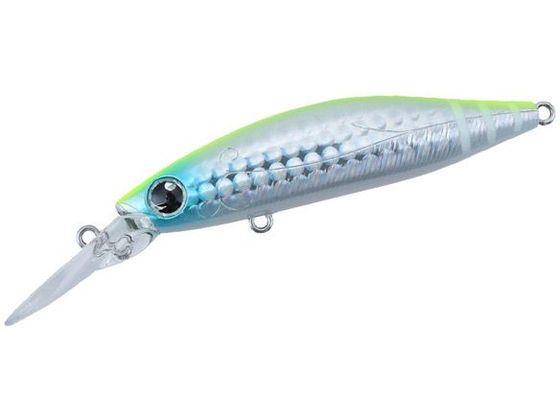 ※商品画像は参考イメージです。サイズ：７３ｍｍ 自重：１１．７ｇ タイプ：シンキング 潜行レンジ：ＭＡＸ３ｍ フック仕様：♯６●ベイエリアゲームに最適なコンパクトＤＲミノー。●Ｍａｘ３ｍ越えの潜行能力