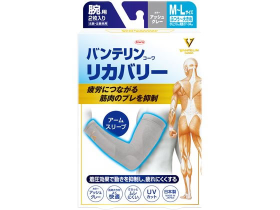 興和 バンテリンリカバリー アームスリーブ アッシュグレーM〜L 33