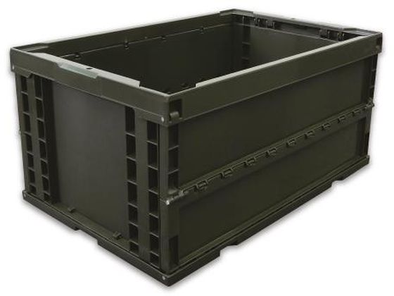 エスコ 折畳コンテナ OD色 649×439×327mm 74.0L
