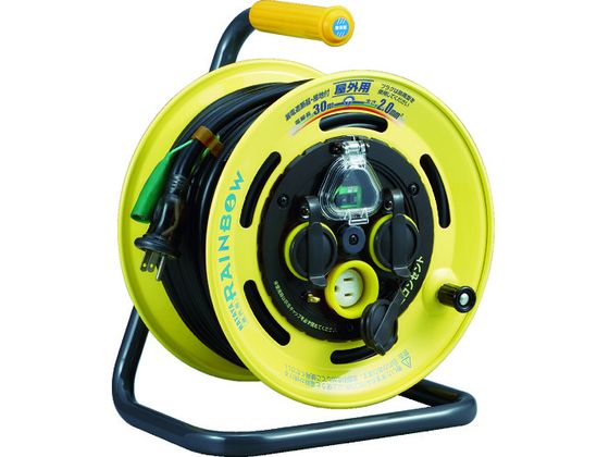 ハタヤ レインボーリールブレーカー付 30m アース付 BE-30K ハタヤ レインボーリールブレーカー付 30m アース付 BE-30K