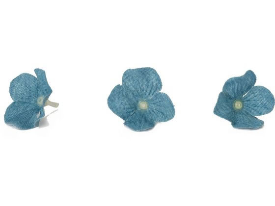 YDM 造花 デニムハイドレンジアヘッド ライトブルー 30個入