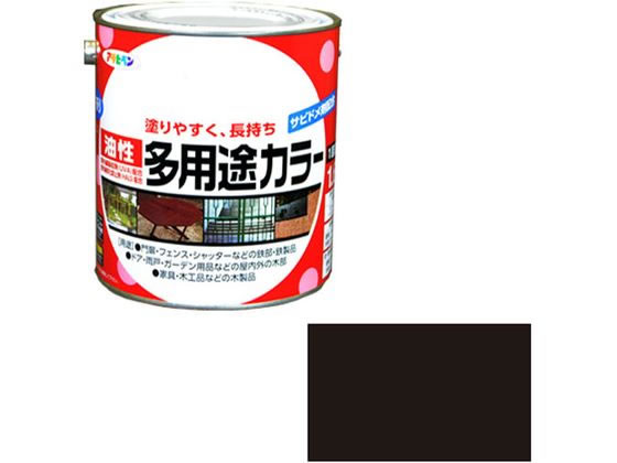 アサヒペン 油性多用途カラー 1.6L 黒