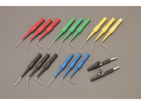 ●【セット内容】：・ストレートプローブ（赤・緑・黄）・・・ピン径：φ０．６８ｍｍ（各１本）・ストレートプローブ（黒・青）・・・ピン径：φ１．０ｍｍ（各１本）・４５°プローブ（赤・緑・黄）・・・ピン径：