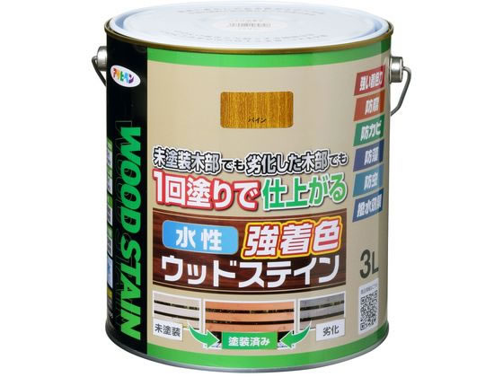 アサヒペン 水性強着色ウッドステイン 3L パイン