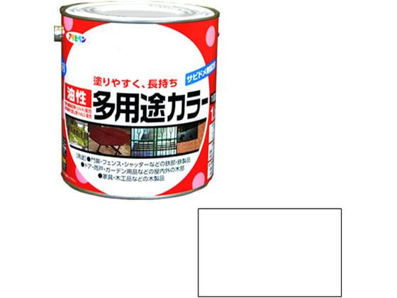 アサヒペン 油性多用途カラー 1.6L ツヤ消し白