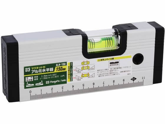 新潟精機 アルミ水平器 マグネット付 150mm ALM-150