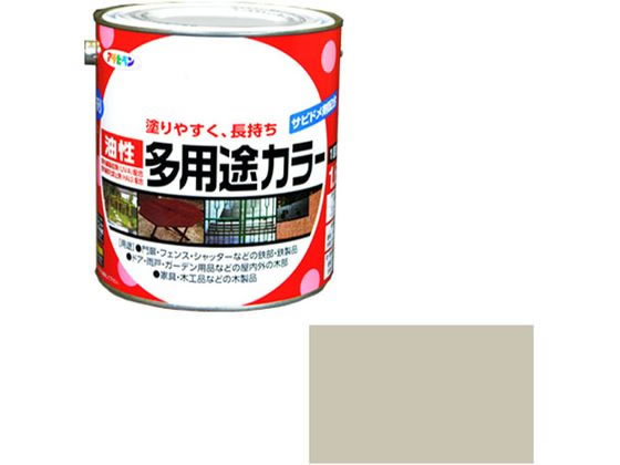 アサヒペン 油性多用途カラー 1.6L ソフトグレー