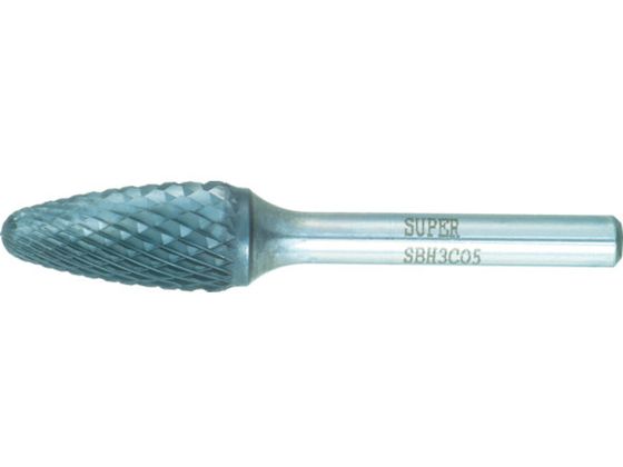 スーパー スーパー超硬バー 重切削用 ロー付タイプ 砲弾型 刃径:9.5mm 軸径:6.0mm SBH3C03 スーパー スーパー超硬バー 重切削用 ロー付タイプ 砲弾型 刃径:9.5mm 軸径:6.0mm SBH3C03