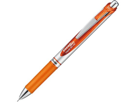 ぺんてる エナージェル ノック式 シルバー軸 0.5mm オレンジ
