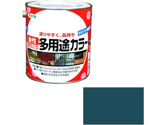 アサヒペン 油性多用途カラー 1.6L オーシャンブルー
