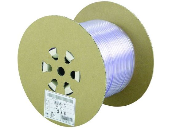サンヨー 透明ホース3×5 100mドラム巻 TM-35D100T