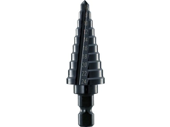 TRUSCO ステップドリル 2枚刃黒染め表面処理 6〜24mm 段数10 NMS-24 TRUSCO ステップドリル 2枚刃黒染め表面処理 6〜24mm 段数10 NMS-24