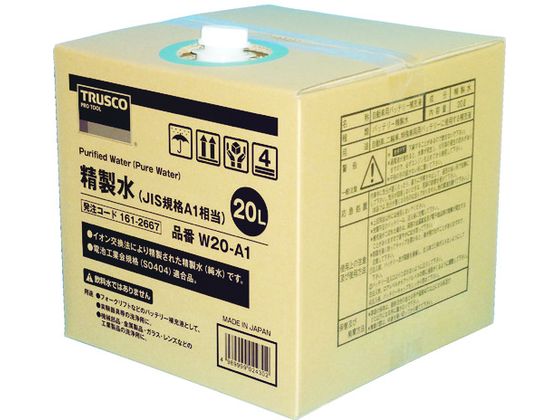 TRUSCO 精製水 20L JIS規格A1相当 W20-A1