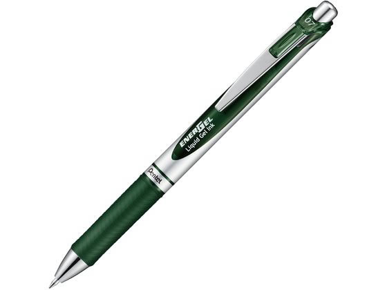 ぺんてる エナージェル ノック式 シルバー軸 0.7mm フォレストグリーン