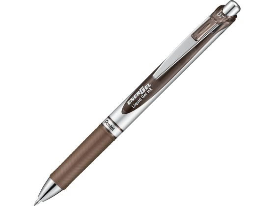ぺんてる エナージェル ノック式 シルバー軸 0.7mm セピア