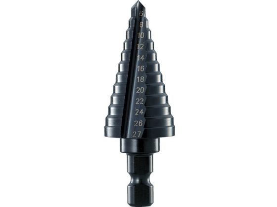 TRUSCO ステップドリル 2枚刃黒染め表面処理 6〜27mm 段数12 NMS-27 TRUSCO ステップドリル 2枚刃黒染め表面処理 6〜27mm 段数12 NMS-27