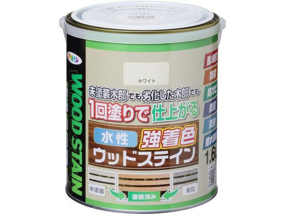アサヒペン 水性強着色ウッドステイン 1.6L ホワイト