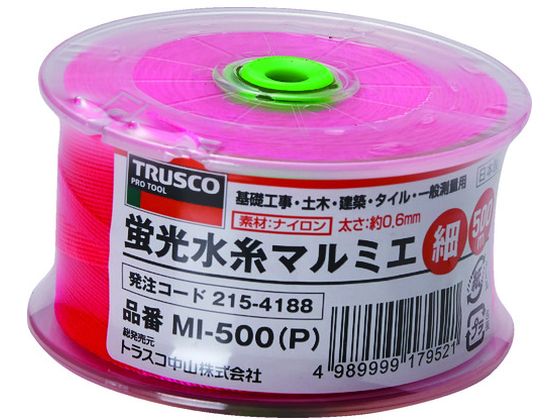 TRUSCO 蛍光水糸マルミエ 細 500m MI-500-P