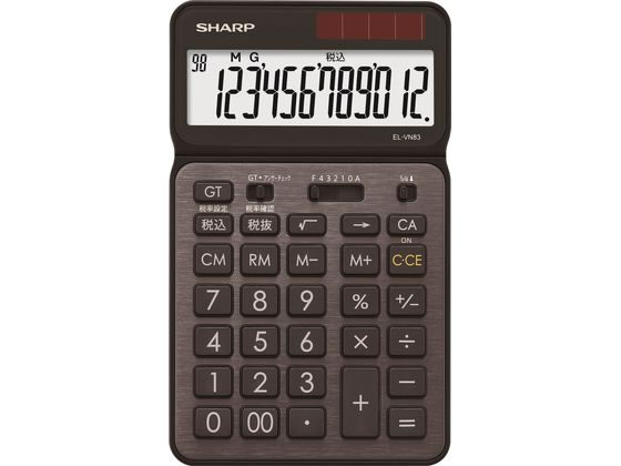 シャープ デザイン電卓 ナイスサイズ 12桁 ブラック EL-VN83-BX