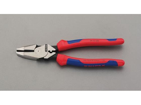エスコ 電工ペンチ グリップ・圧着付 偏芯型 240mm EA534K-12