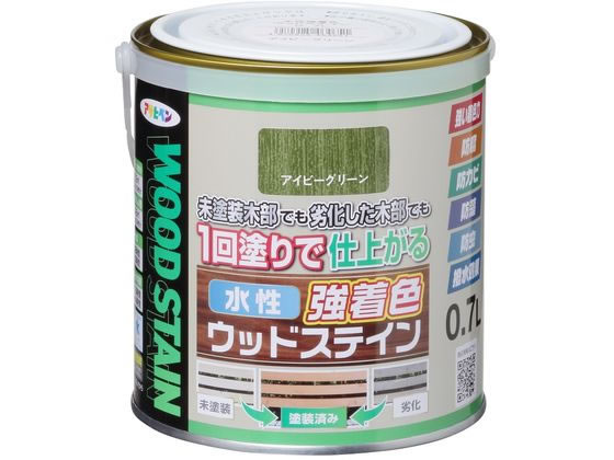 アサヒペン 水性強着色ウッドステイン 0.7Lアイビーグリーン