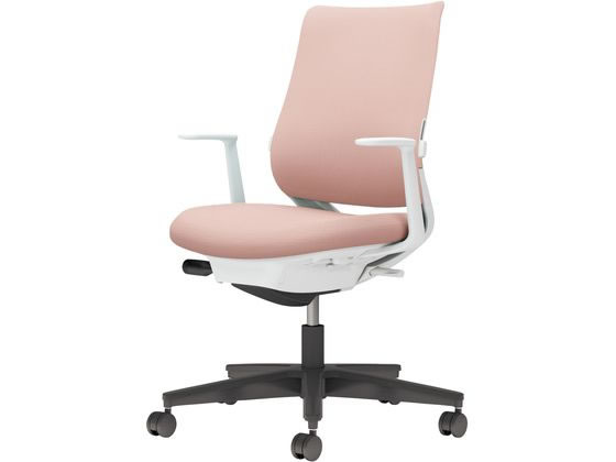 コクヨ チェア ミトラ2 L型肘 ランバー付 アッシュピンク ナイロンキャスター