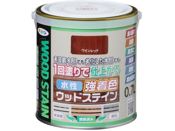 アサヒペン 水性強着色ウッドステイン 0.7L ワインレッド