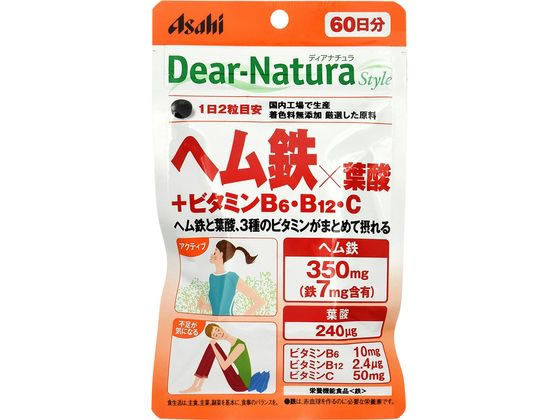 アサヒグループ食品 ヘム鉄・葉酸+ビタミンB6・ビタミンB12・ビタミンC アサヒグループ食品 ヘム鉄・葉酸+ビタミンB6・ビタミンB12・ビタミンC