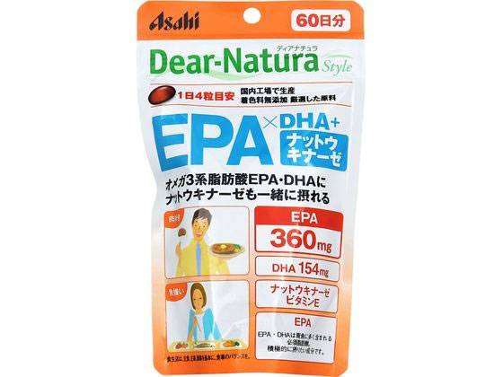アサヒグループ食品 ディアナチュラ スタイル EPA×DHAナットウキナーゼ 60日 アサヒグループ食品 ディアナチュラ スタイル EPA×DHAナットウキナーゼ 60日