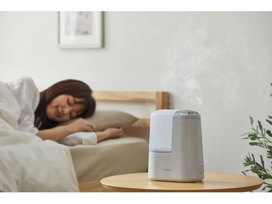 アイリスオーヤマ スチーム式加湿器 120ml ミストグレー AHM-H12B-Hが