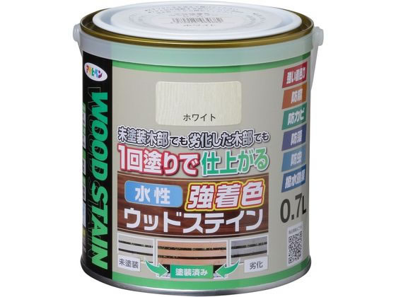 アサヒペン 水性強着色ウッドステイン 0.7L ホワイト